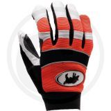 Orange Fingerhandske med refleks i bldt skind
